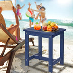 Y&M Outdoor Side Table, HIPS Adirondack Small Single Table, Waterproof Square Outside Table, Balcony Modern End Tables for Patio, Pool, Beach, Porch, Deck, Indoor or Outdoor Use (Navy Blue, 2 Pack)