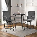 Yaheetech Patio Swivel Barstools Outdoor Chairs Set of 6, High Bistro Stools Outdoor Furniture, All-Weather Patio Stools for Outside, Beach, Lawn, Poolside and Garden, Black