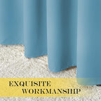 NICETOWN Teal Blue Blackout Curtains for Bedroom/Living Room 132 Inch Length - Thermal Insulated Room Darkening Grommet Top Window Curtains (100 by 132 - Inch, 1 Panel)