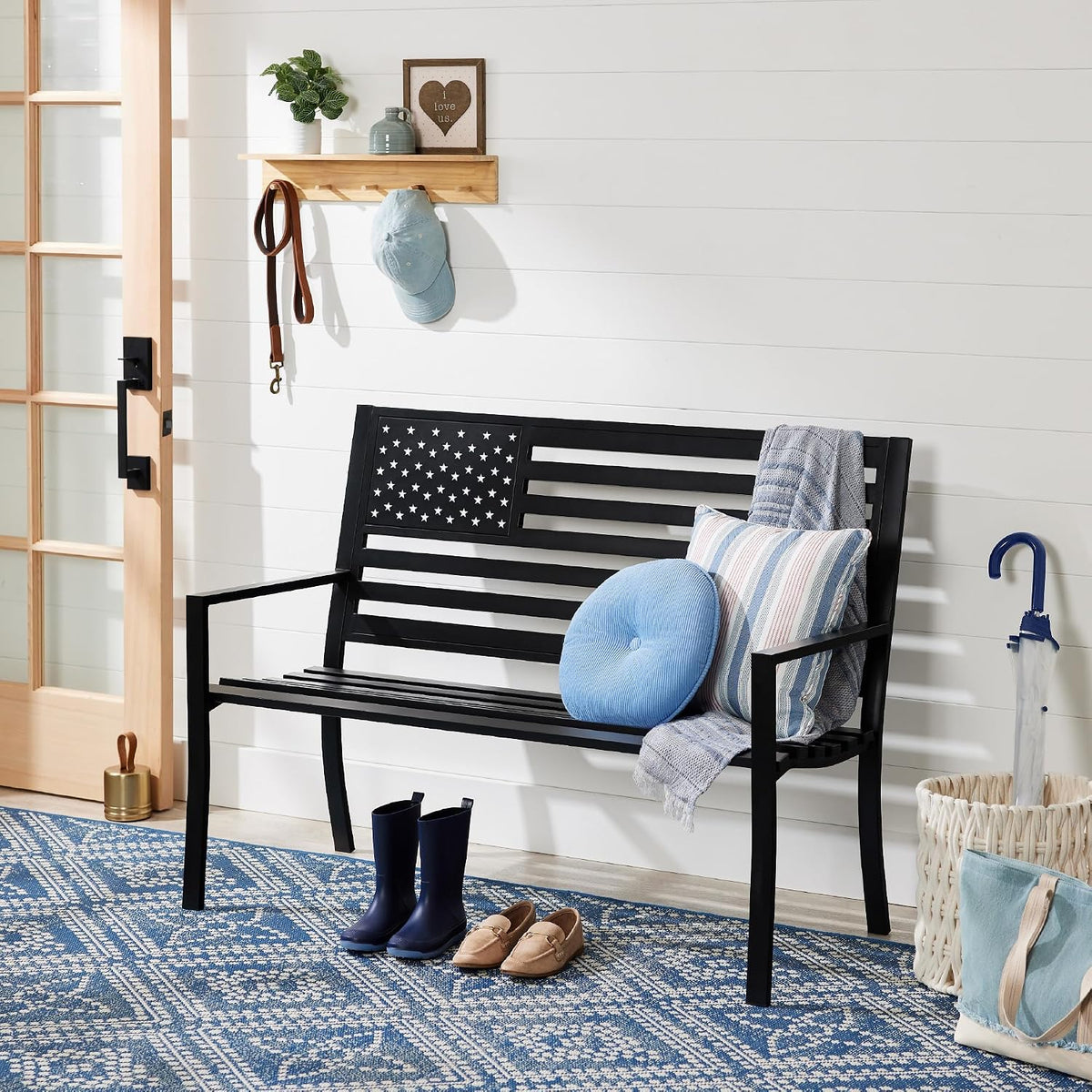 best choice products outdoor bench 2-person steel indoor/outdoor showing dimensions
