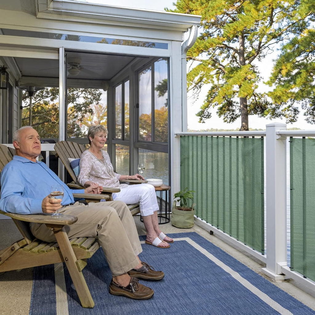 coolaroo 70% uv block prvacy & screening fabric shown in use