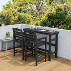 SERWALL 41" Outdoor Bar Table, All Weather HDPE Patio Bar Counter Height Table, Rectangle Patio Bar Table for Outside, Garden, Backyard, Balcony, Poolside, Black