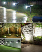 Biling Solar Spot Lights - 2-in-1 Outdoor Landscape Lights, 12 LED Bulbs - Solar Powered, IP67 Waterproof & Adjustable for Patio, Pathway, Yard, Garden, Driveway & Pool