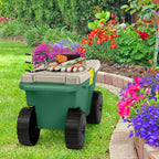 rolling garden cart with seat - plastic storage, view 10