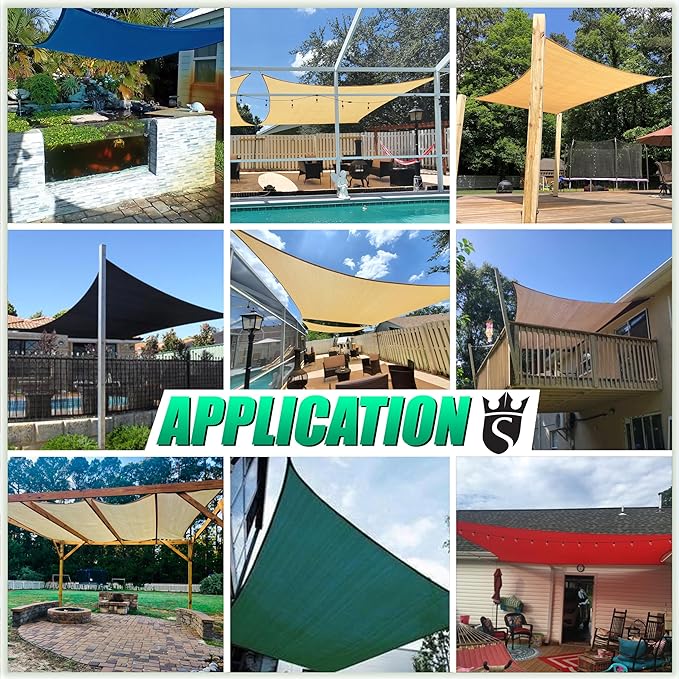 Royal Shade 16' x 20' White Rectangle Sun Shade Sail Canopy Outdoor Patio Fabric Screen Awning RTAPR1620 - UPF50+ 95% UV Blockage, Heavy Duty, Water & Air Permeable (We Make Custom Size)