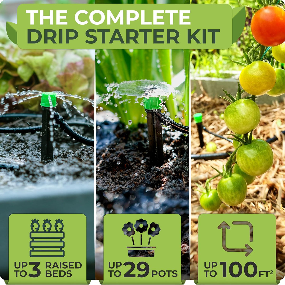 carpathen drip irrigation system kit for garden watering shown in use