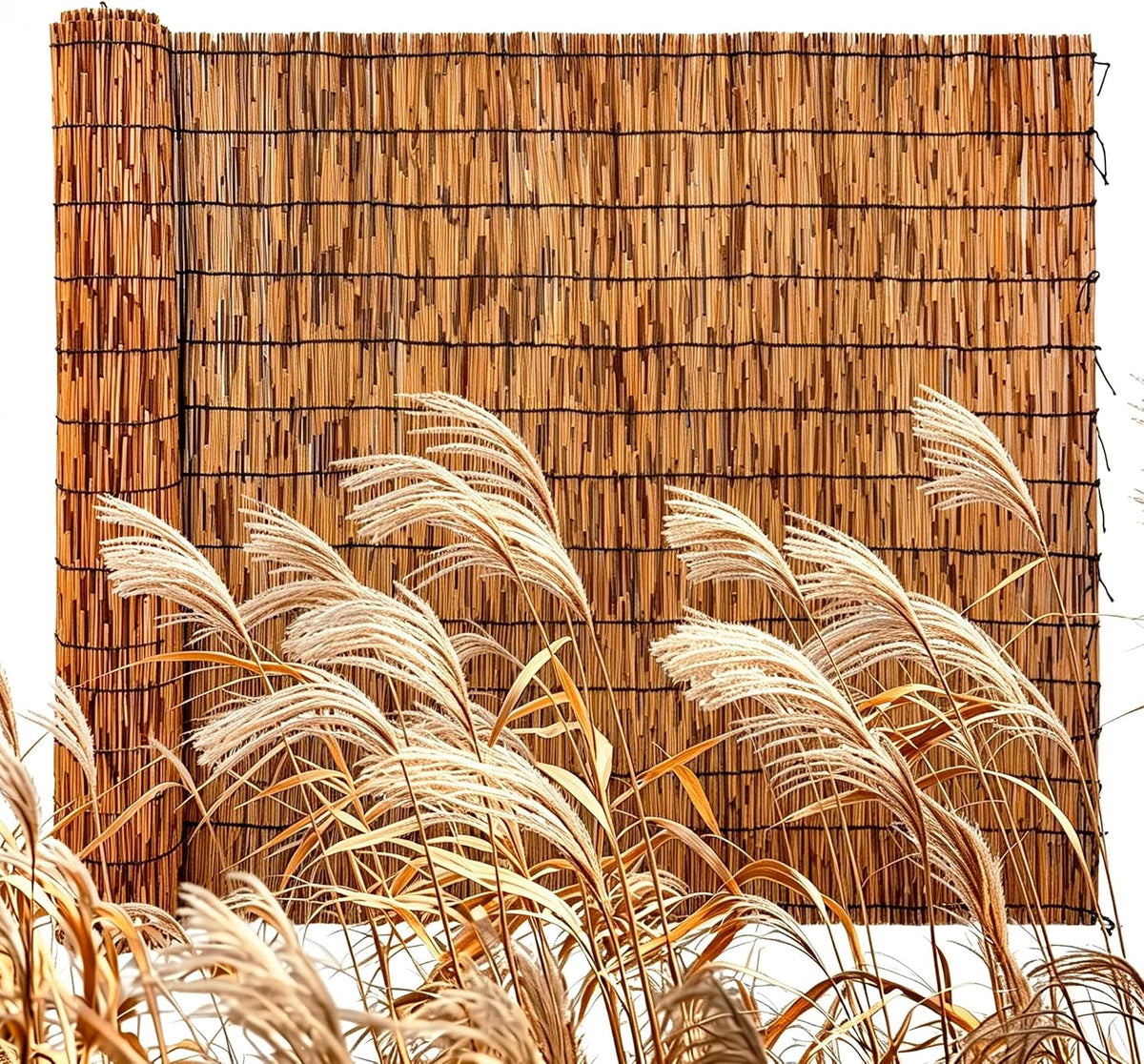 reed fencing roll, 85% shade natural bamboo privacy, main product view