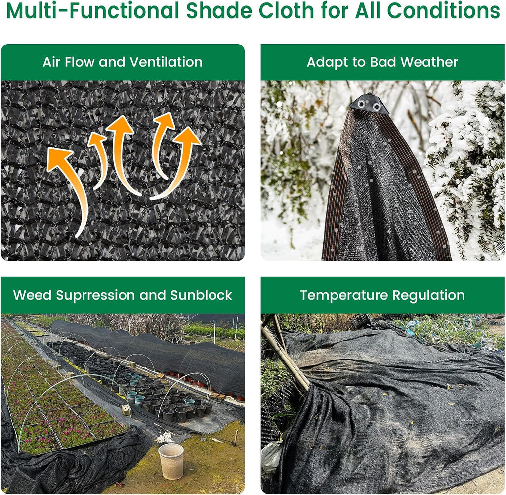 shade cloth, 20ft x 48ft 40% black outdoor, side view