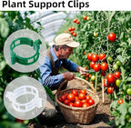 200 Pcs Plant Support Clips,Plastic Clips for Securing Plants,Tomato Vine Clips,Plant Fixing Clips,Garden Clips for Climbing Plants,Grape and Vine Vegetables (200, Green)