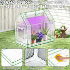 [careforge] mini greenhouse indoor with grow light &, close-up detail