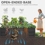 YITAHOME 8x4x2 ft 2pcs Galvanized Raised Garden Bed Kit, Large Metal Planter Box with Gloves, Safety Rubber & Support Rod, Outdoor Flower Bed for Plants Vegetables, Black