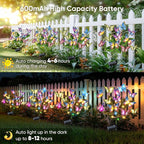 Solar Lights Outdoor Garden Decor: 8 Pack 136 Silk Butterflies with 176 Color-Changing LEDs - Auto On/Off 12H Magical Lighting IP65 Waterproof for Yard Patio Pathway - Unique Gifts for Mom Grandma