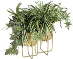Deco 79 Metal Indoor Outdoor Planter Brushed Dome Large Planter Pot with Curved X-Shaped Bases, Set of 2 Planters 16", 13"H, Gold