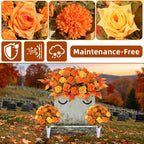 lodou 3 piece cemetery flowers set – large, close-up detail