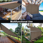 Artpuch 90% Sun Shade Cloth, 8 x 10 FT Pergola Shade Cover Canopy with Grommets, Sun Screen Fabric Tarp for Patio, Outdoor, Garden, Backyard, Mocha