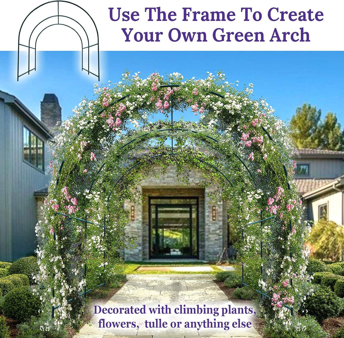 multi-size large garden support arch frame climbing plant, package contents