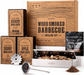 Grilling Accessories BBQ Smoker Box Grill Kit - Stainless Steel Smoke Box | 8-Piece BBQ Smoking Set, 304 Stainless Steel, Meat Thermometer, Grate Scraper, Recipe Cards, Fathers Day Gifts, BBQ Lovers