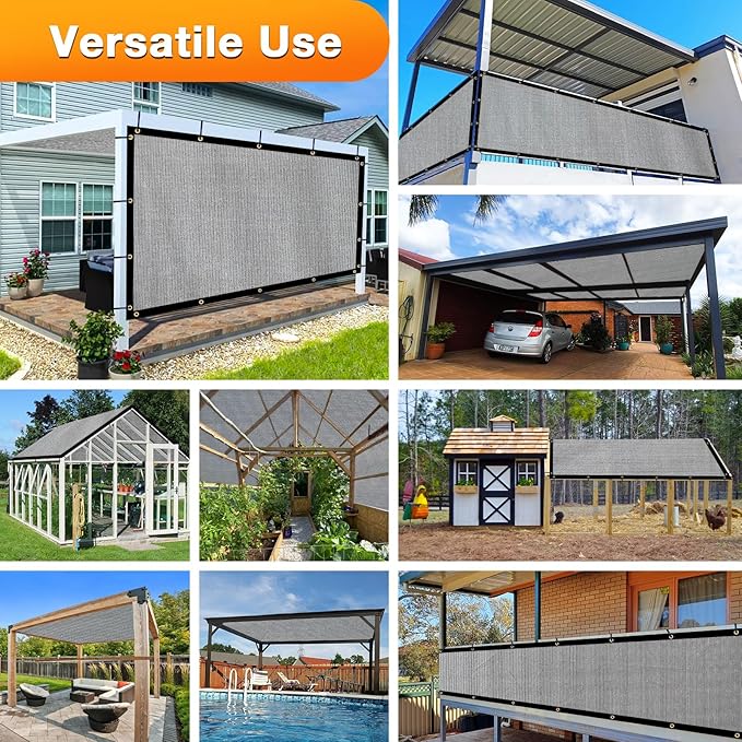 Artpuch Outdoor Pergola Shade Cover 18x22 FT Sun Shade Cloth with Grommets Light Grey 90% UV Protection Canopy Patio Privacy Screen (Customized Available)