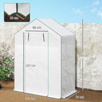 outsunny walk-in greenhouse with 3 tier 4 shelves on a desk or shelf
