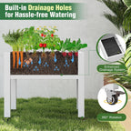 elevated raised garden bed with wheels,planter box,ashen-26.3" h, close-up detail