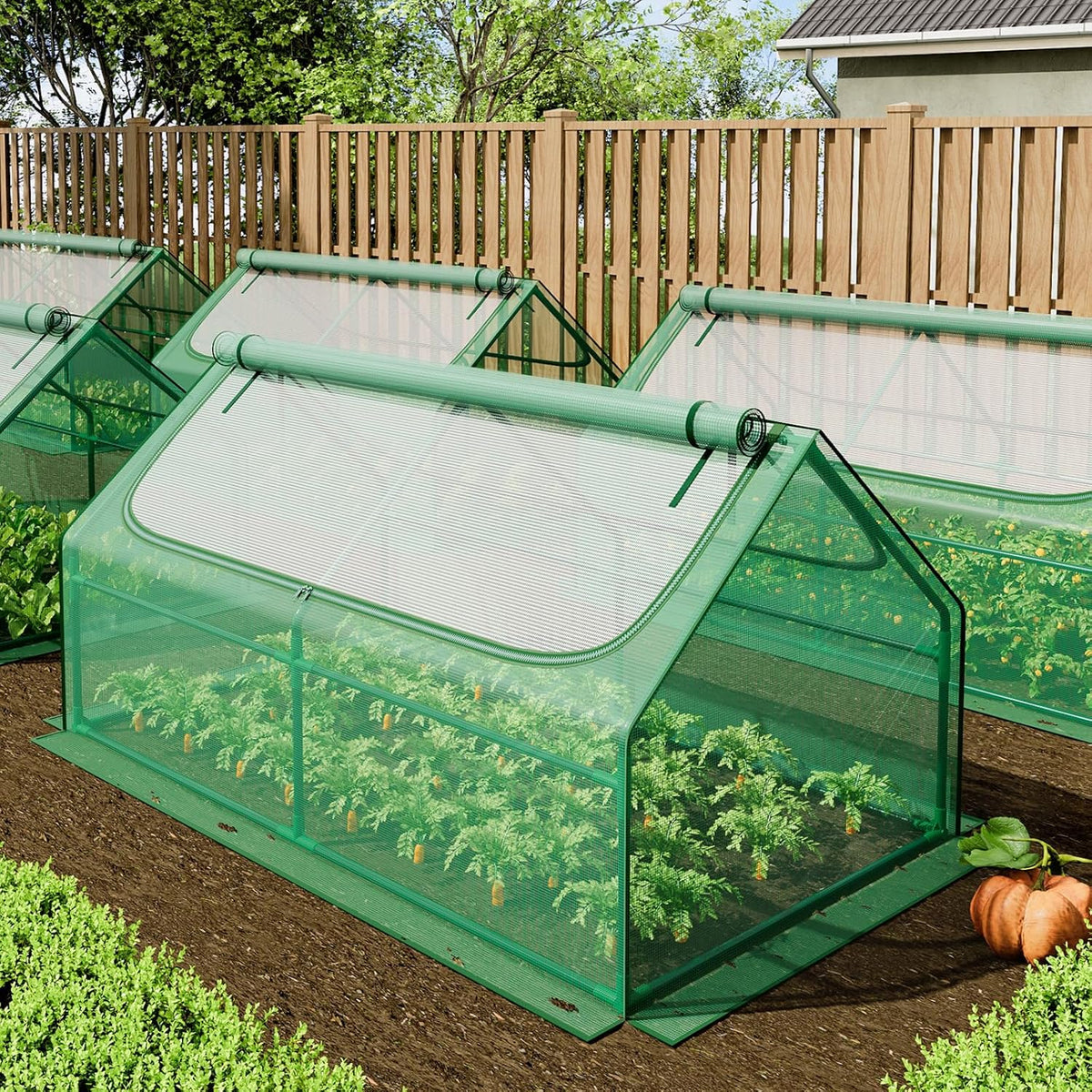 superlele 6x3x3ft mini greenhouse with 2 large zipper on a desk or shelf