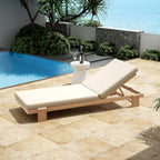 christopher knight home duska acacia wood chaise lounge, side view