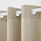 Town & Country Basics Cabana Solid Heavyweight Indoor Outdoor Curtains, Light Filtering Opacity with Grommet Top, Water Repellent, 2-Pack Set, 54"x63", Taupe