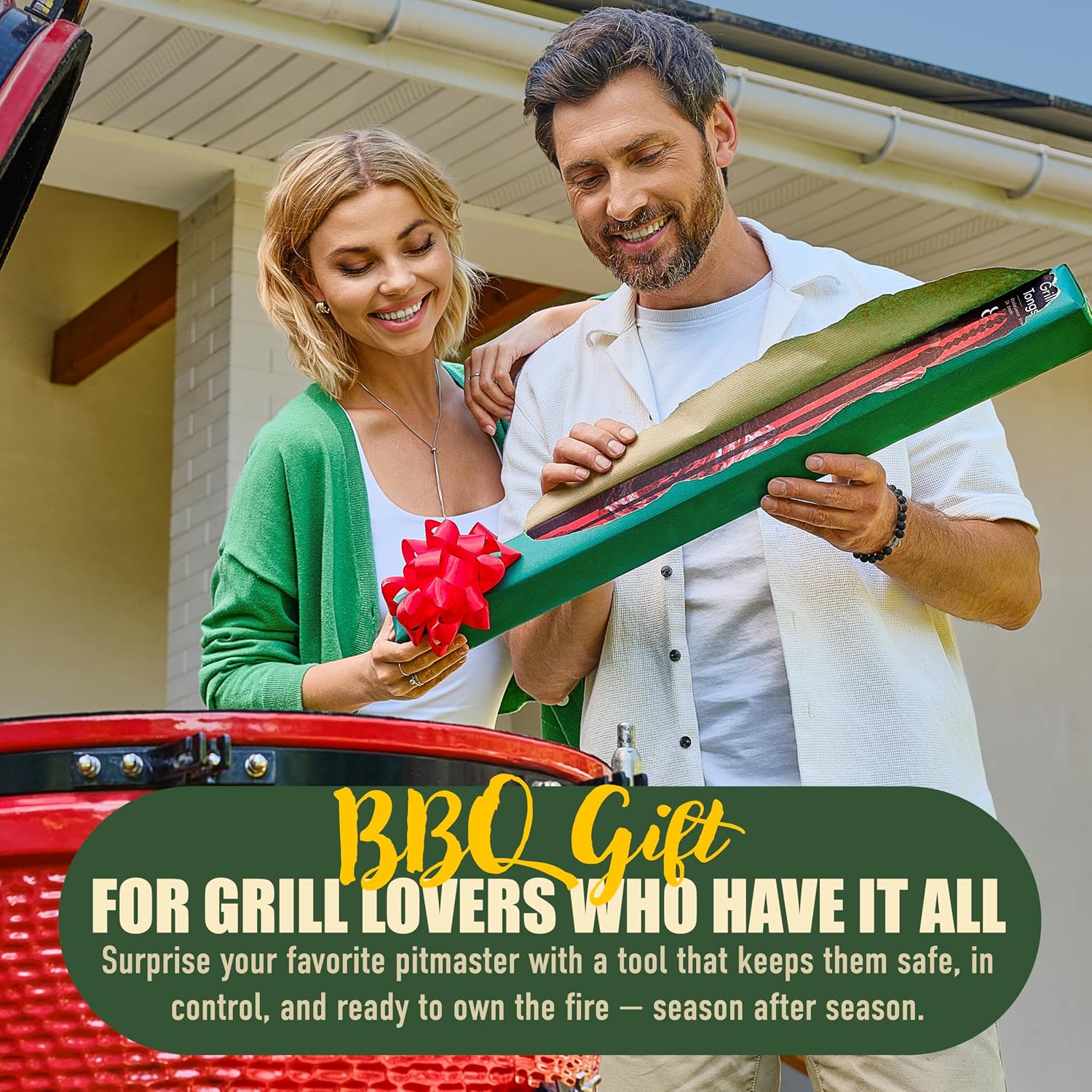 24 inch BBQ Tongs - 1 Year Warranty, 100% Stainless Steel Long Metal Grill Tongs for Outdoor Grill, Non Slip Handle, Locking Mechanism, Heat resistant, Pinzas de Cocina for steak, hot dog and more