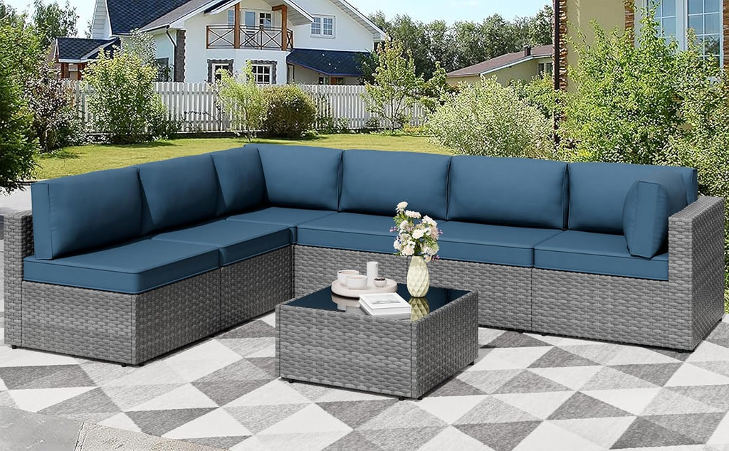 shintenchi 7 pieces outdoor patio furniture sets, patio, main product view
