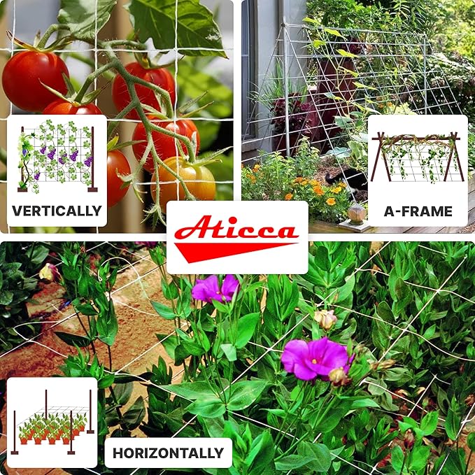 Plastic Trellis Netting 47" x 328 ft Heavy Duty Plant Support Netting White - 6 Inch Garden Trellis on Roll - Mesh for Growing Vine Climbing Plants, Flowers, Peas, and Cucumber