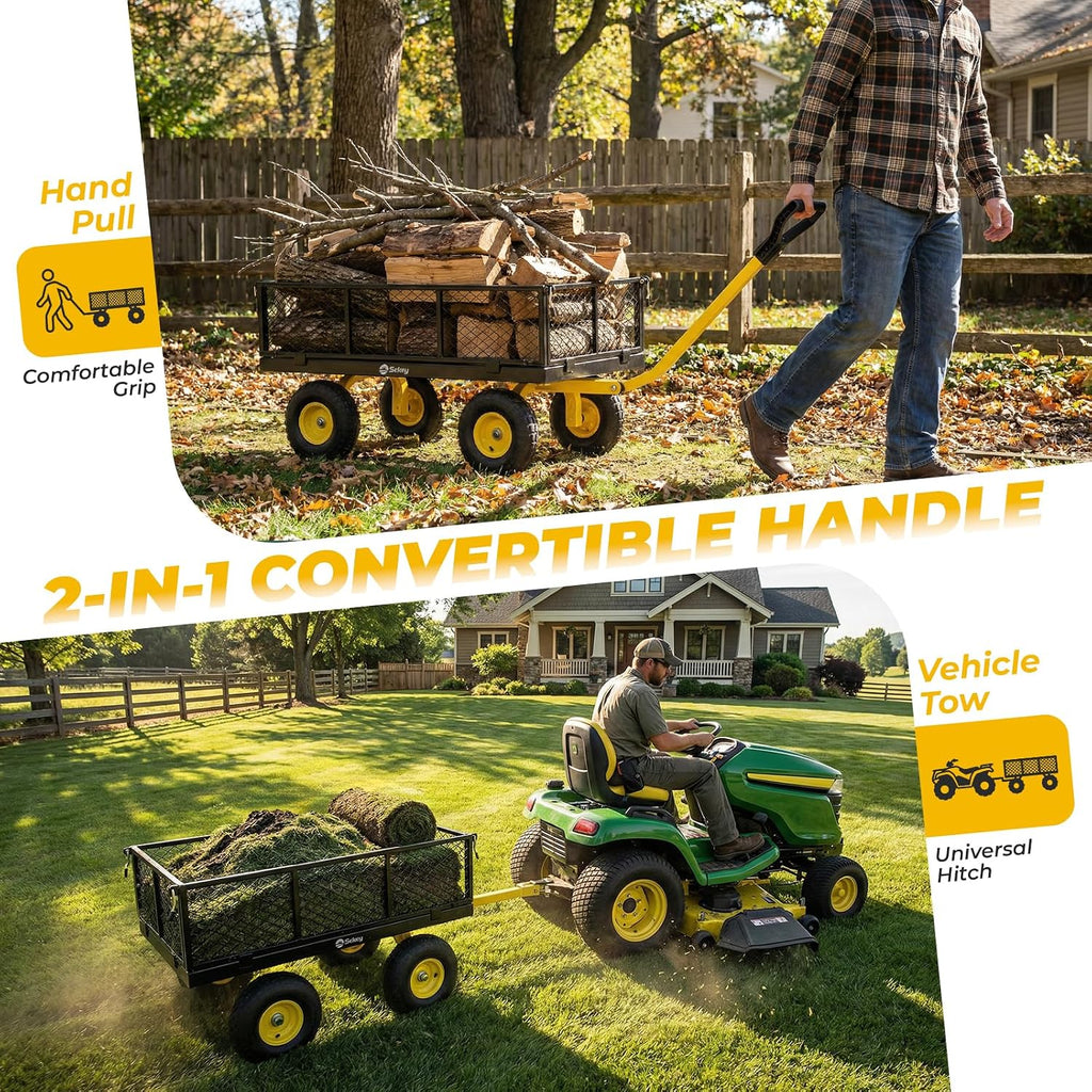 sekey steel garden cart, 1000 lb capacity, removable, package contents