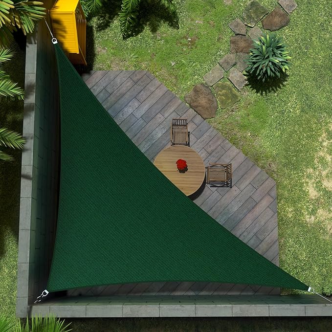 Amgo Custom Size 6' x 10' x 11.7' Green Right Triangle Sun Shade Sail UPF50+ AGTAPRT12, Order to Make Canopy Awning, 95% UV Blockage, Water & Air Permeable, Commercial Standard (We Customize)