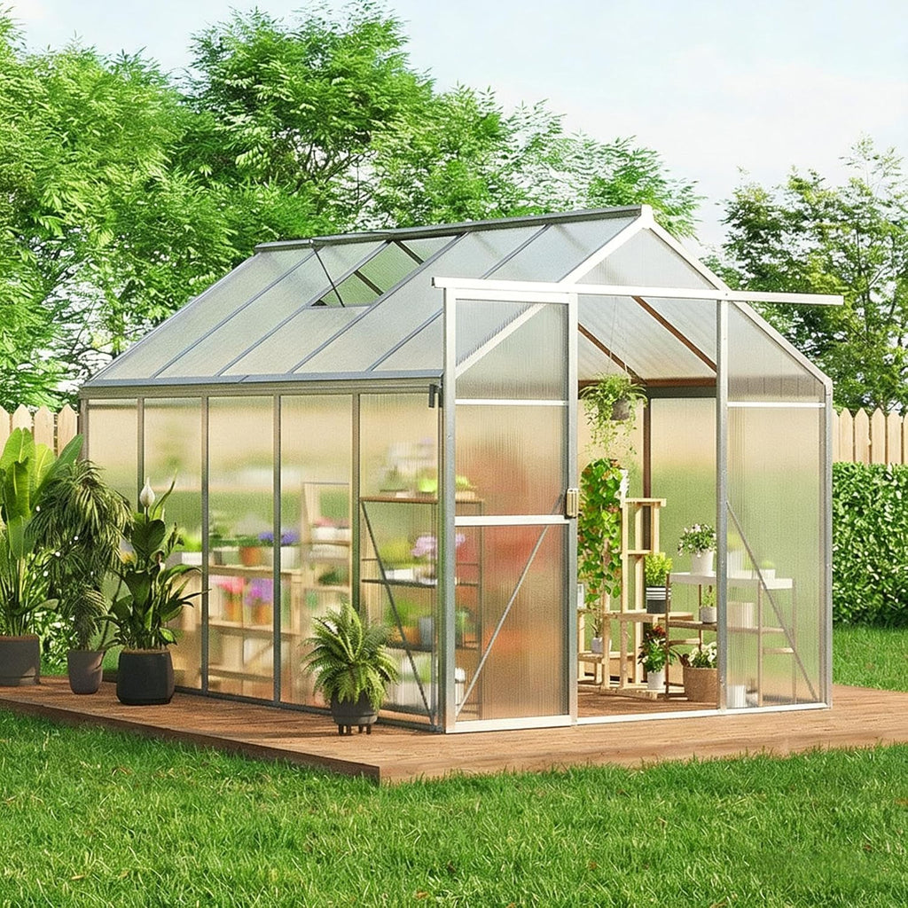 6x10 ft greenhouse, easy assembly aluminum polycarbonate greenhouses, main product view