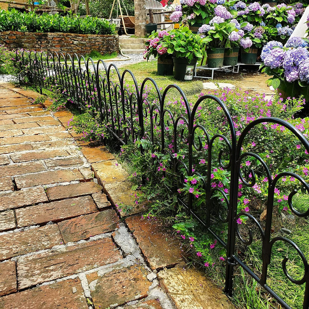 garden edging border decorative fences panel 18" w showing dimensions
