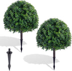 28 inch artificial boxwood trees, 2 sets faux, main product view