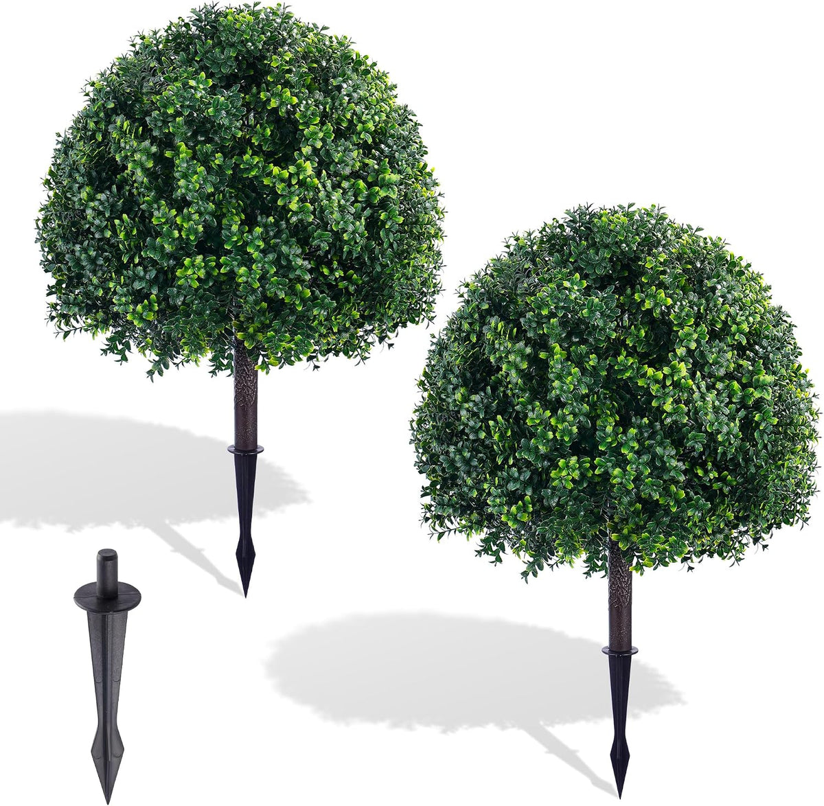28 inch artificial boxwood trees, 2 sets faux, main product view