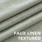 H.VERSAILTEX Linen Blackout Curtains 45 Inches Long 100% Absolutely Blackout Thermal Insulated Textured Linen Look Curtain Draperies Anti-Rust Grommet, Energy Saving with White Liner, 2 Panels, Sage