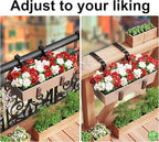HFHOME 4PCS Adjustable Planter Window Box Planters Hanging Flower Box Holders Brackets, Heavy Duty Wall Mount Holder for Windowsills, Garden, Fences, and Balcony - Black