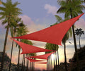 Amgo Custom Size 27' x 27' x 27' Red Triangle Sun Shade Sail Order to Make Canopy Awning UPF50+ AGSLT, 95% UV Blockage, Water & Air Permeable, 200GSM Commercial Standard (We Customize)