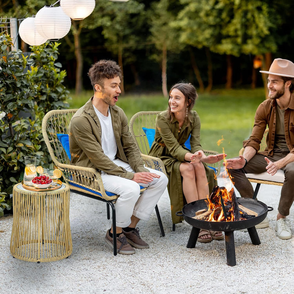 yitahome 3-piece wicker bistro set outdoor patio furniture shown in use