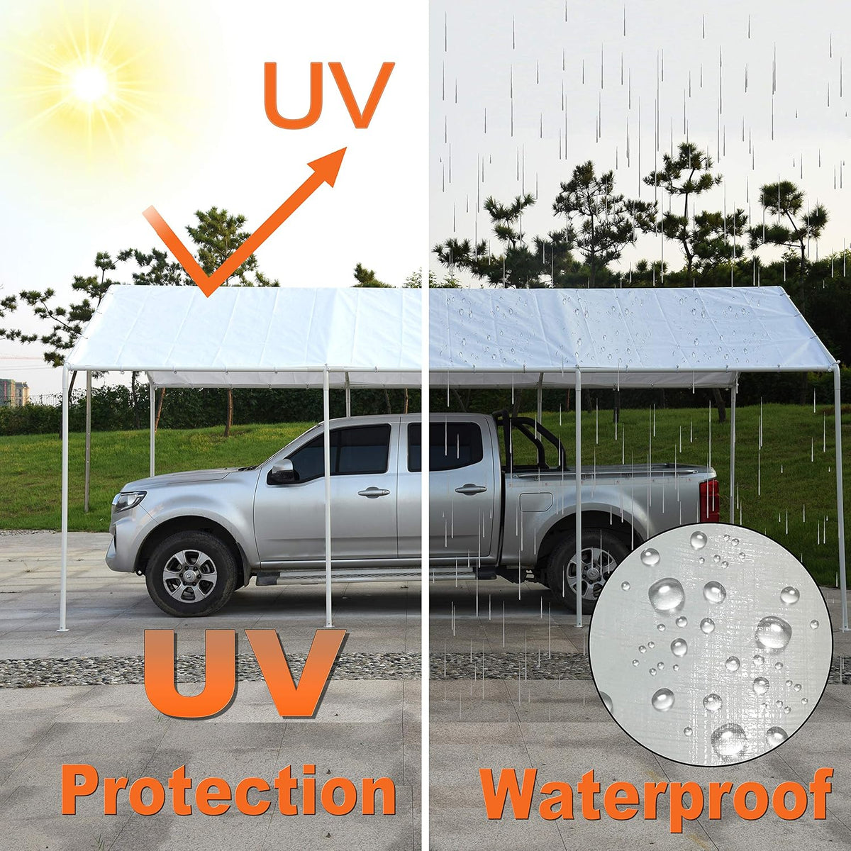 thanaddo 10 x 20 ft carport replacement canopy shown in use