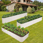 GoCampDriect 6IN1 Raised Garden Bed - 8x3x1.4ft Galvanized Raised Garden Boxes Outdoor Corrosion Resistant | Variable Shape 9x2x1.4ft Metal Raised Garden Beds for Planting Vegetable, Fruits,Flower
