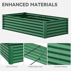 YITAHOME 72x36x18 in 2pcs Galvanized Raised Garden Bed Kit, Large Metal Planter Box with Gloves & Support Rod, Outdoor Flower Bed for Plants Vegetables, Green
