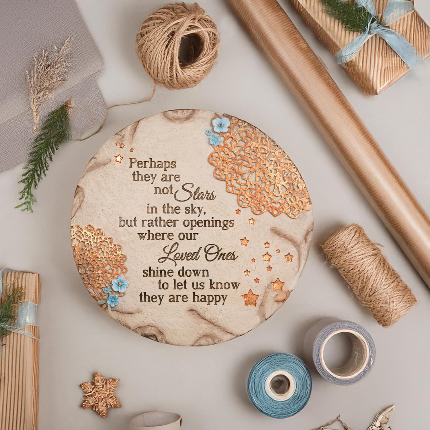 Pavilion Gift Company - Stars in the Sky - Garden Stone Bereavement Grief Loss Memorial Remembrance Loved Ones Home Garden Decor Keepsake
