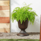 Arcadia Garden Products PL10CP Classic Traditional Plastic Urn Planter Indoor/Outdoor, 15" x 13", Brushed Copper