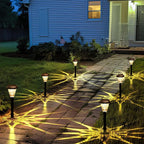 GIGALUMI 10 Pack Solar Lights Outdoor Waterproof, Outdoor Solar Lights for Yard, Solar Garden Lights, Yard Decorations Outdoor for Pathway, Patio, Garden, Driveway, Lawn, and Landscape(Warm White)