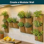 Wall Hanging Planter, 2 Pocket, Hanging herb Planter, wall Mounted Plant Holder, Vertical herb Garden, Plant Hanger Indoor, Boho Kitchen Decor, Porch and Balcony Decor, Fence planters