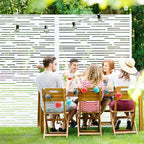Casaphoria Metal Privacy Screen Outdoor, 72" H x 47" W Freestanding Decorative Privacy Screen for Patio Deck Balcony Garden with Stable Base, White-Shine