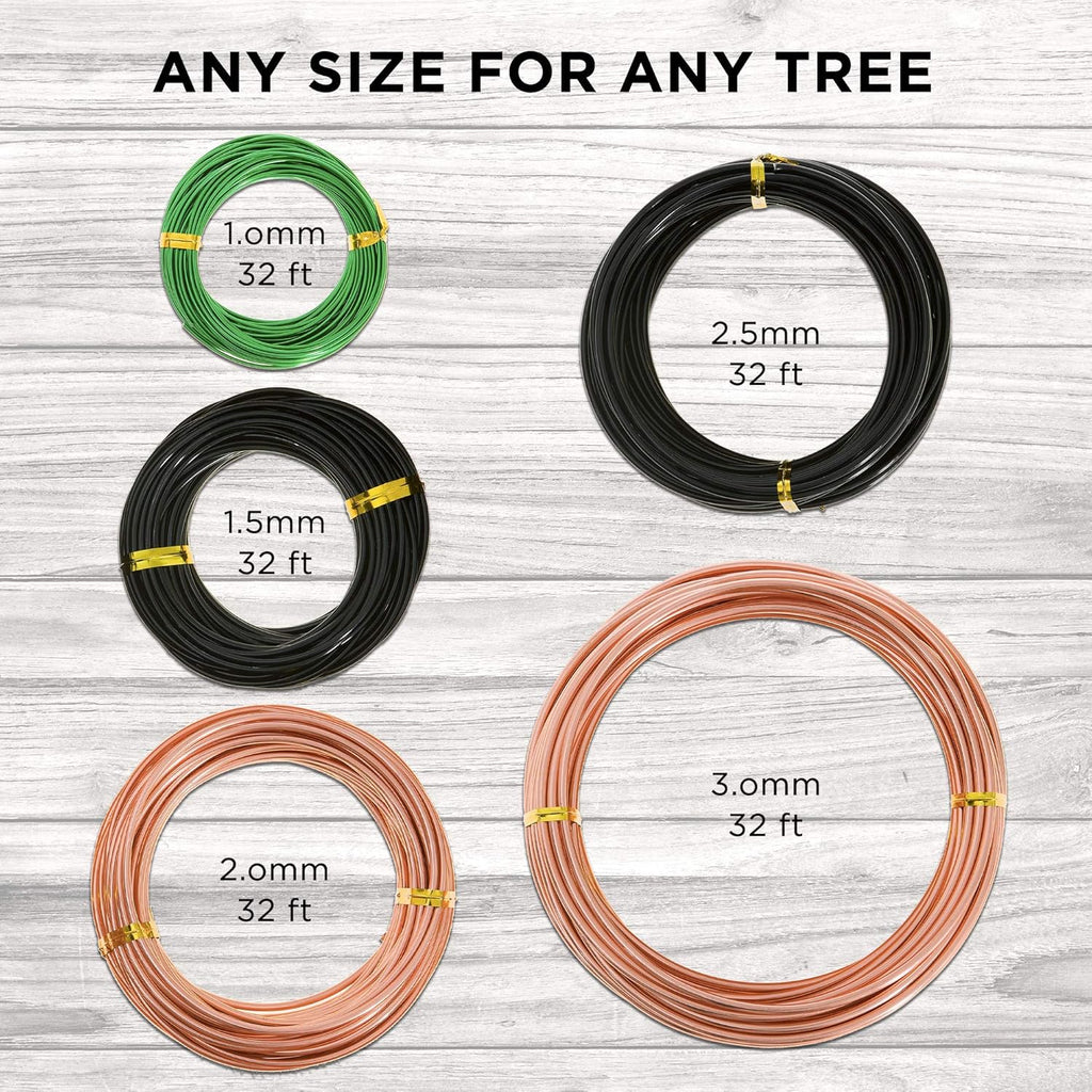 Leaves & Soul Bonsai Wire Kit with Cutter, Bonsai Training Wire Set 160ft | Plant Training Wire Set with Aluminum Wire, Cutter & Canvas Bag for Shaping Bonsai & Small Trees for Beginners & Pros.