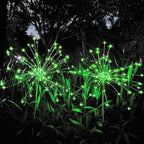 JJGoo Solar Firework Lights, 2 Pack 120 LEDs 2 Lighting Modes Solar Garden Lights Outdoor Waterproof for Yard Patio Walkway Pathway Party Wedding Christmas Decorative - Green